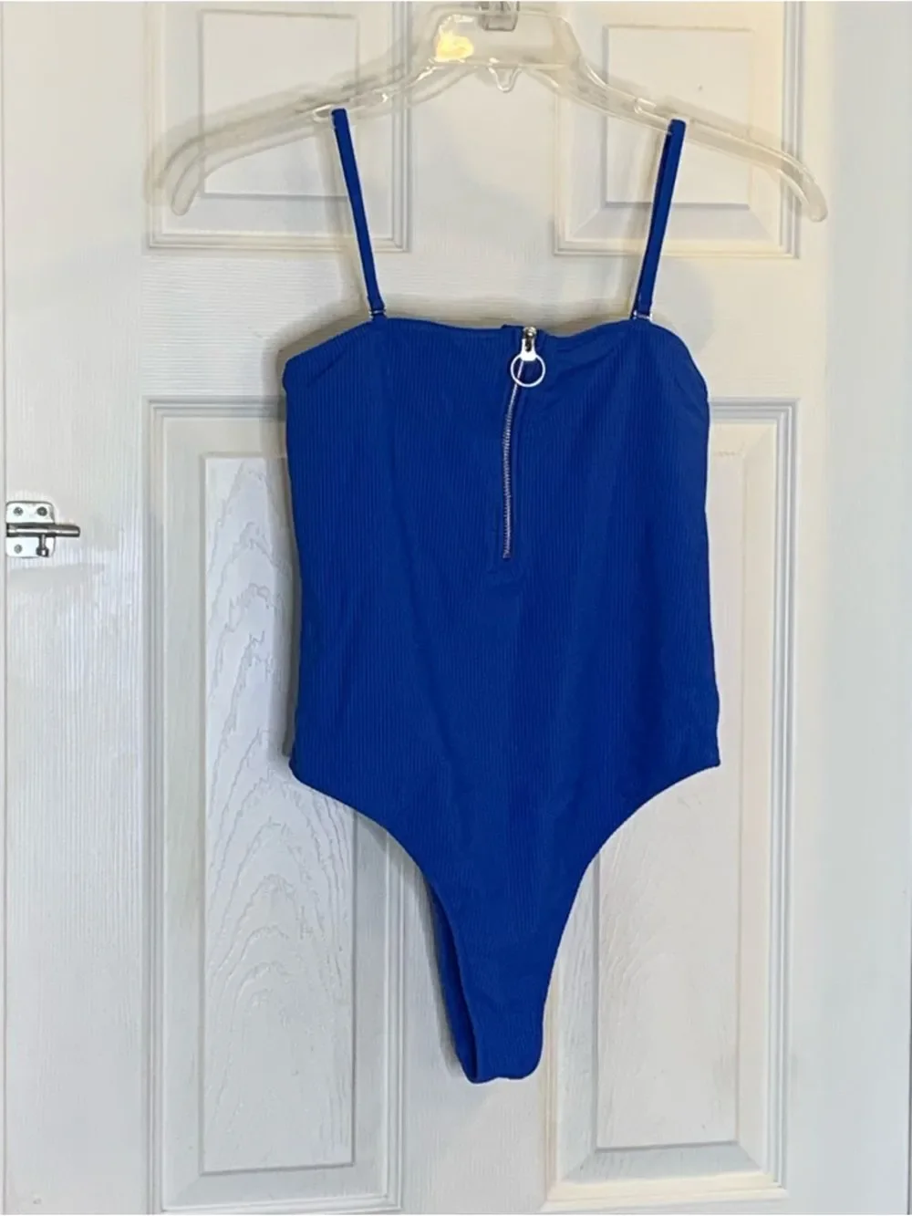 Frankie’s Bikinis Blue One Piece Size Large Cheeky